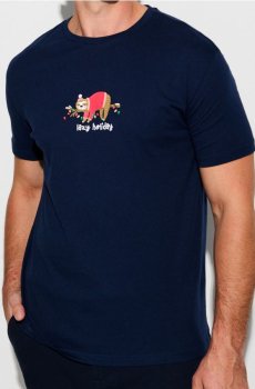 Майка з написом - темно-синій