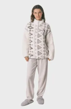 Женская светло-серая пижама (кофта, брюки) Серый L womensecret 3132171