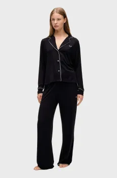 Женская черная пижама (рубашка, брюки) jersey Черный S Karl Lagerfeld A4W45004