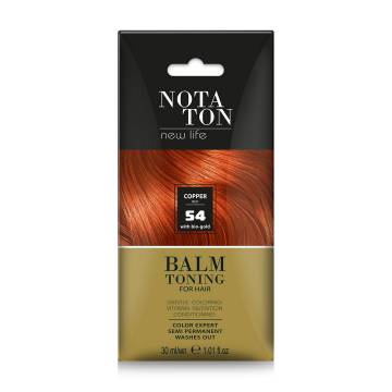 Тонирующий бальзам для волос Notaton New Life Balm Toning с био-золотом, 54 Медно-красный, 30 мл Тонирующий бальзам для волос Notaton New Life Balm Toning с био-золотом, 54 Медно-красный, 30 мл