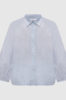 Голубая блузка с шелком