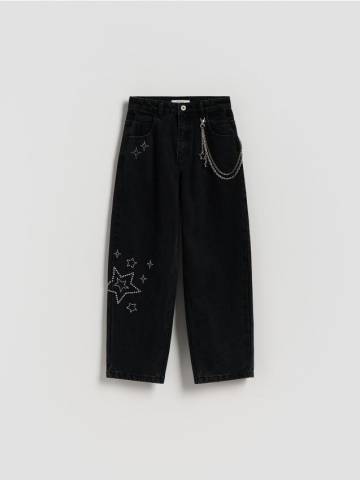 Reserved - Скейтерські джинси з ланцюжком - чорний - 819FF-99J