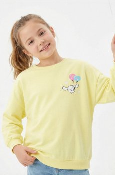 Світшот із круглим вирізом і принтом Cinnamoroll - жовтий