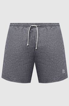 Зеленые шорты для плавания в брендовый принт