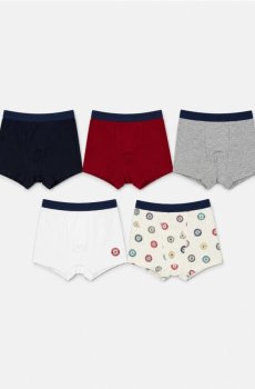 Бавовняні боксери з мотивом нашивок 5 pack - різнобарвний