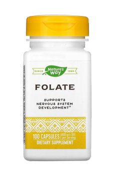 Фолат Natures Way Folate 800 мкг, 100 капсул