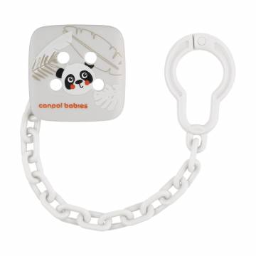 Цепочка для пустышки Canpol Babies BabiesBoo белая, с рождения (2/439_whi)