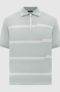 Зеленое поло в полоску