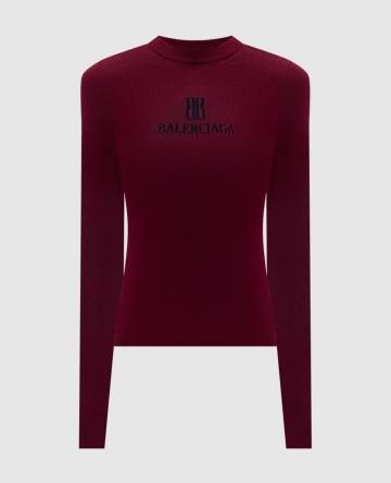 Бордовый лонгслив с логотипом Бордовый лонгслив с логотипом