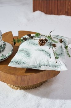 Наволочка з мотивом гілок - кремовий