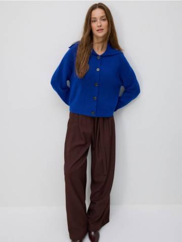 Reserved - Кардиган з коміром - індиго - 736II-57X