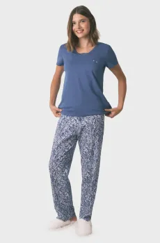 Женская синяя пижама (футболка, брюки) Синий M womensecret 3592469