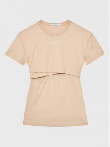 Calvin Klein Jeans Повсякденна сукня Overlap IG0IG01959 Бежевий Regular Fit Calvin Klein Jeans Повсякденна сукня Overlap IG0IG01959 Бежевий Regular Fit