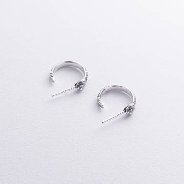 Серебряные серьги - пусеты "Гремучие змеи" 123386 Серебряные серьги - пусеты "Гремучие змеи" 123386