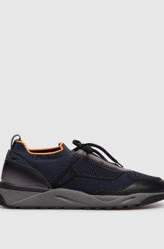 Синие комбинированные кроссовки с логотипом