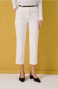 Штани chino з поясом - кремовий