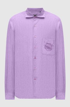 Фиолетовая рубашка из льна