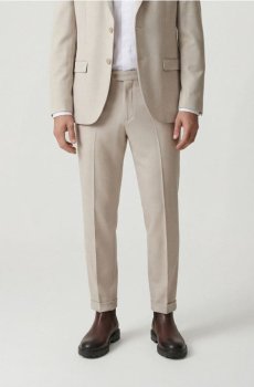 Reserved - Костюмні брюки зі складками - бежевий - 841HO-08M