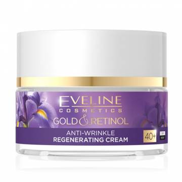 Регенерирующий питательный крем для лица Eveline Cosmetics Gold & Retinol 40+, против морщин, 50 мл Регенерирующий питательный крем для лица Eveline Cosmetics Gold & Retinol 40+, против морщин, 50 мл