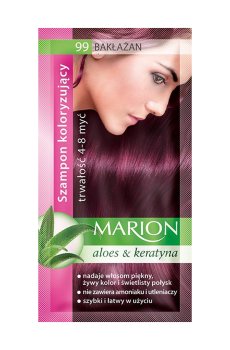Оттеночный шампунь для волос Marion Aloe & Keratin Hair Color Shampoo 99 Aubergine, 40 мл