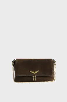 Женская коричневая замшевая сумка Rocky II Коричневый ONESIZE ZADIG&VOLTAIRE LWBA04201_WOOD