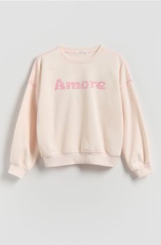 Reserved - Худі з вишитим написом - кремовий - 895HV-01X