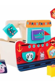 Деревянная развивающая игрушка Shantou Jinxing Корабль-сортер, от 3 лет, 21.5*15.5*13 см (WD13101)
