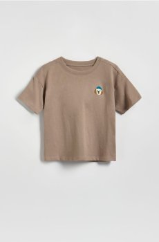 Reserved - Футболка з вишивкою - кавовий - 952IX-84X