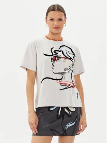 Desigual Футболка Dalton 24WWTKX7 Écru Relaxed Fit Desigual Футболка Dalton 24WWTKX7 Écru Relaxed Fit