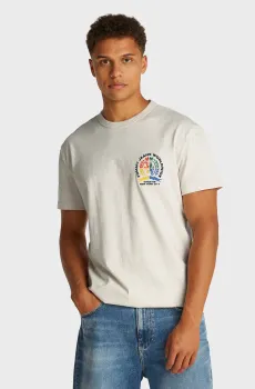 Мужская белая футболка TJM REG POP CREST TEE EXT Белый S Tommy Jeans DM0DM20809