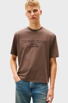 Мужская коричневая футболка 90S NEW CLASSICS Коричневый M Tommy Jeans DM0DM22330