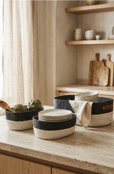 Кошики для зберігання, 3 шт. - сірий