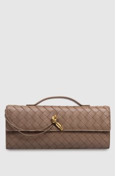 Коричневый кожаный клатч Andiamo