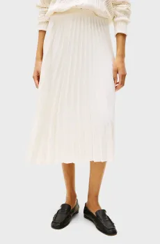 Женская белая плиссированная юбка FLUID PLEATED PULL ON Белый M Tommy Hilfiger WW0WW43886