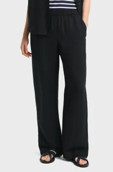 Женские черные льняные брюки REL LINEN BLEND PULL ON PANTS Черный 34 Gant 4150348