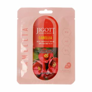 Тканевая маска для лица Jigott Camellia Real Ampoule с экстрактом камелии, 27 мл Тканевая маска для лица Jigott Camellia Real Ampoule с экстрактом камелии, 27 мл