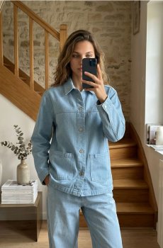 Коротка джинсова куртка - синій