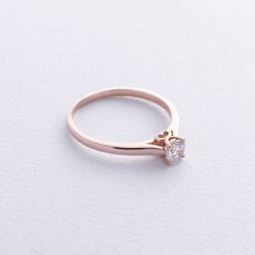 Золотое помолвочное кольцо c сердечком (фианит) к07988 Золотое помолвочное кольцо c сердечком (фианит) к07988