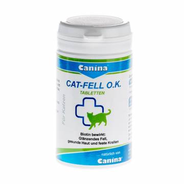 Витамины для кошек в таблетках Canina Cat-Fell O.K. Биотин с микроэлементами, 100 шт Витамины для кошек в таблетках Canina Cat-Fell O.K. Биотин с микроэлементами, 100 шт