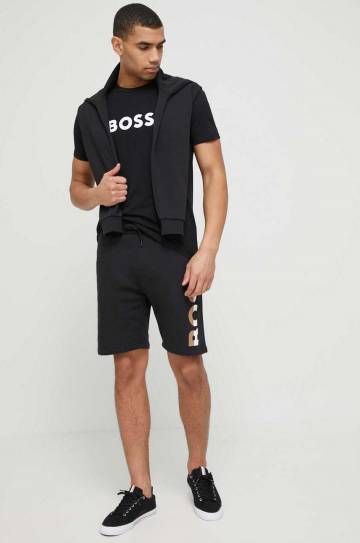 Пляжная футболка BOSS цвет чёрный узорный Пляжная футболка BOSS цвет чёрный узорный