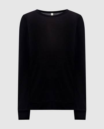 Черный лонгслив из шерсти Черный лонгслив из шерсти