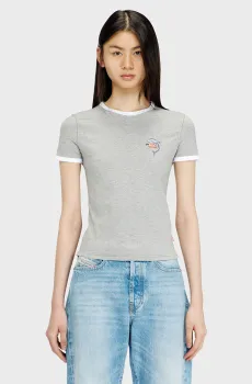 Женская серая футболка T-UNCUTIES-LONG-S13 Серый S Diesel A21917 0QHHA