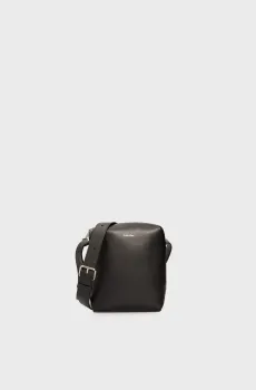 Мужская черная кожаная сумка CK PREMIUM LEATHER  REPORTER S Черный ONESIZE Calvin Klein K50K512887