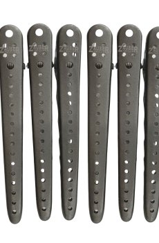 Парикмахерский зажим для волос Zauber-manicure металлический, серый, 6 шт (06095B-6)