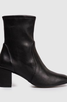 Черные кожаные ботильоны YULIANA