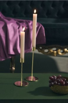 Набір металевих свічників на довгій основі 2 pack - золотий