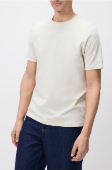 Reserved - Футболка regular fit з льоном - кремовий - 993IR-01X