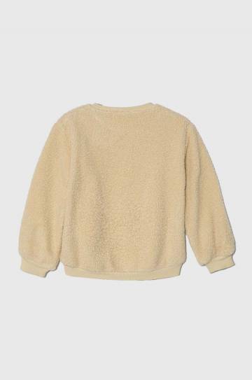 Детская куртка из флиса United Colors of Benetton цвет бежевый с аппликацией