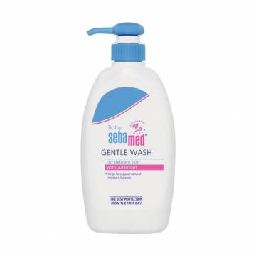 Детская эмульсия для умывания для тела и волос Sebamed Baby Gentle Wash pH 5.5, с алантоином, 400 мл Детская эмульсия для умывания для тела и волос Sebamed Baby Gentle Wash pH 5.5, с алантоином, 400 мл