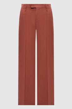 Терракотовые брюки из льна